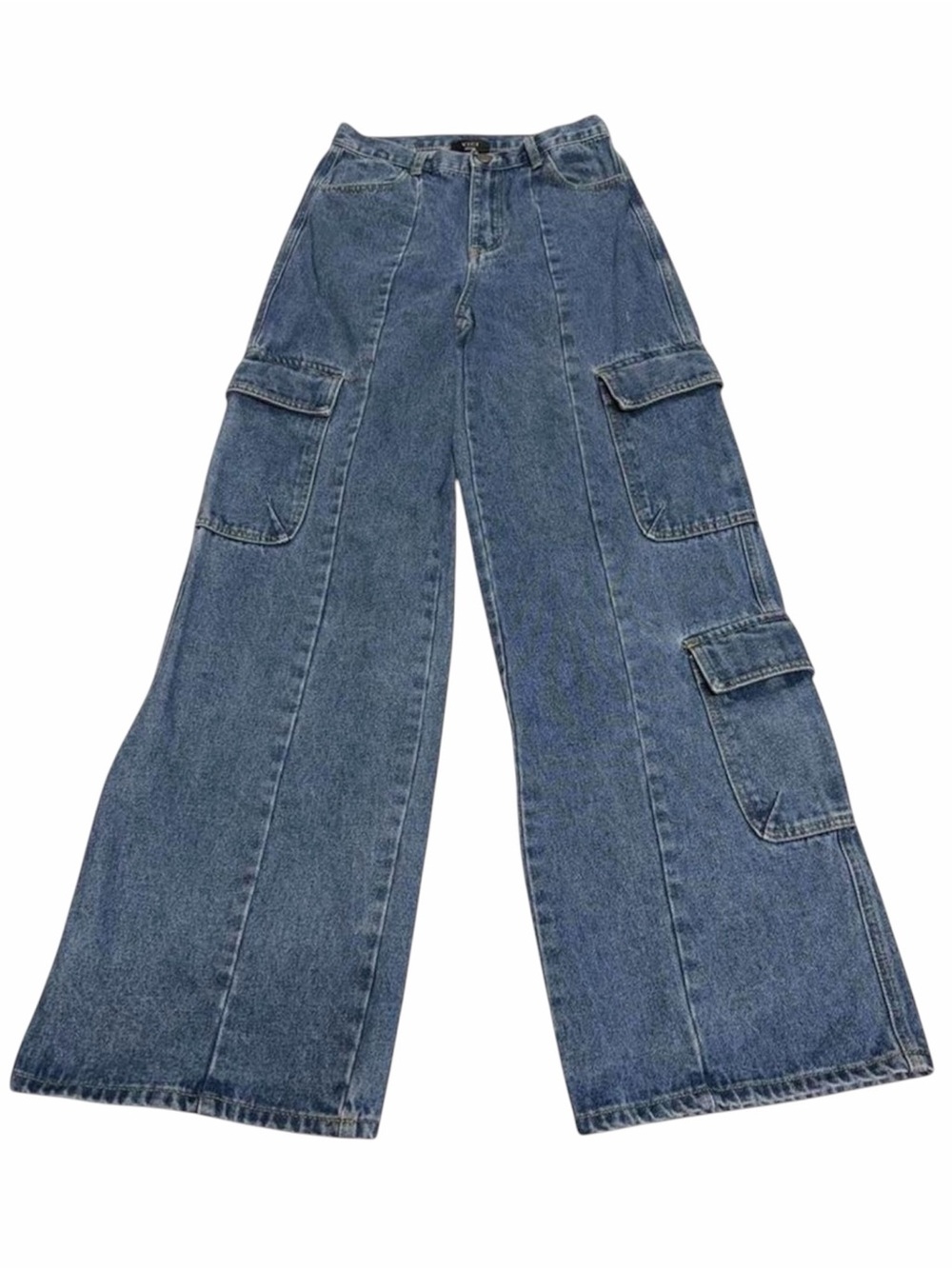 Vici Wide Leg Cargo Jeans Women’s Small Skater Streetwear Grunge Medium Wash
